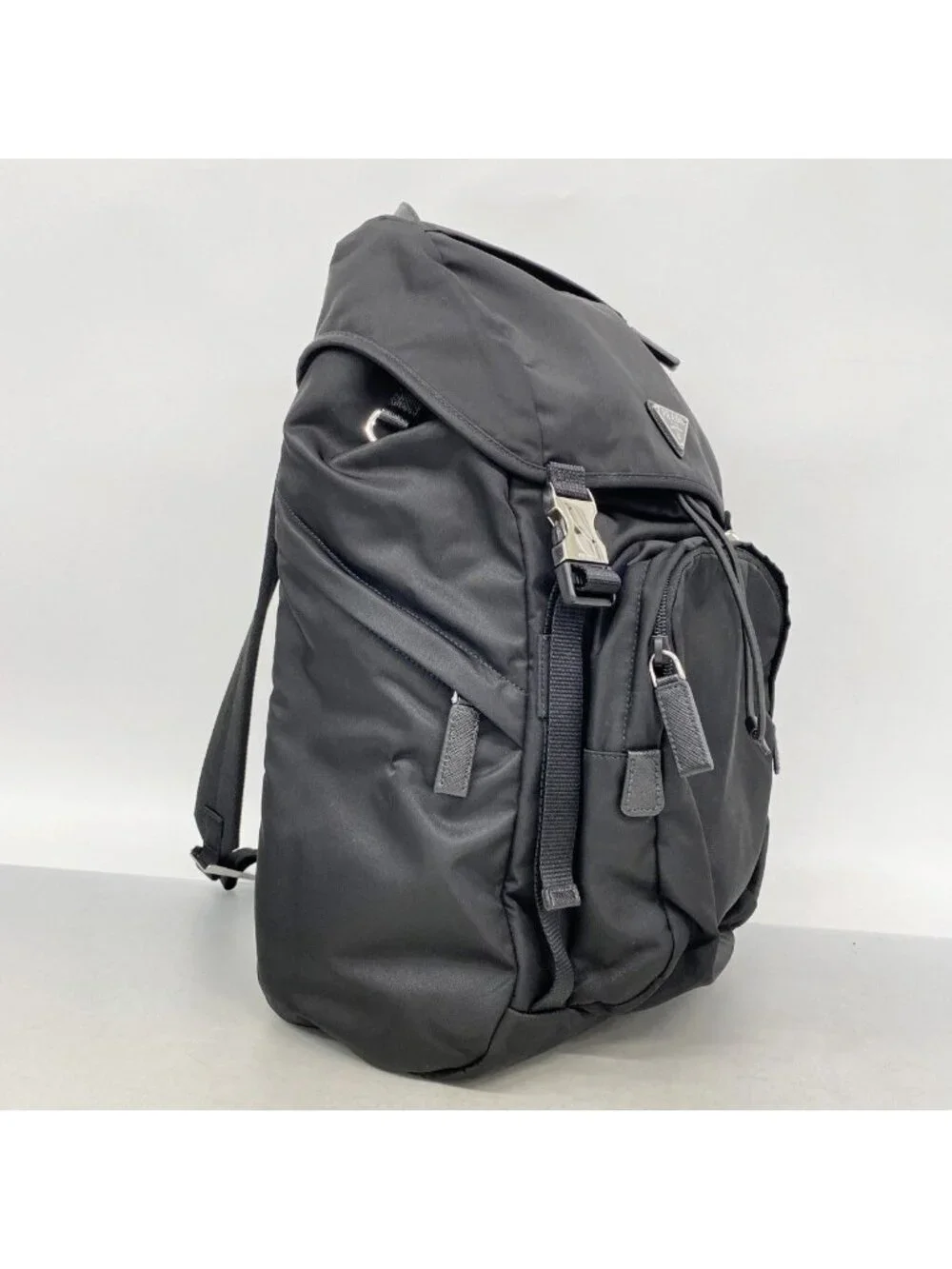 Prada Backpack Tessuto Nylon Black Silver